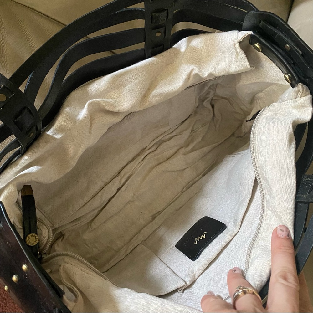 Monsac Purse Black Leather Shoulder Bag - Picture 6 of 11